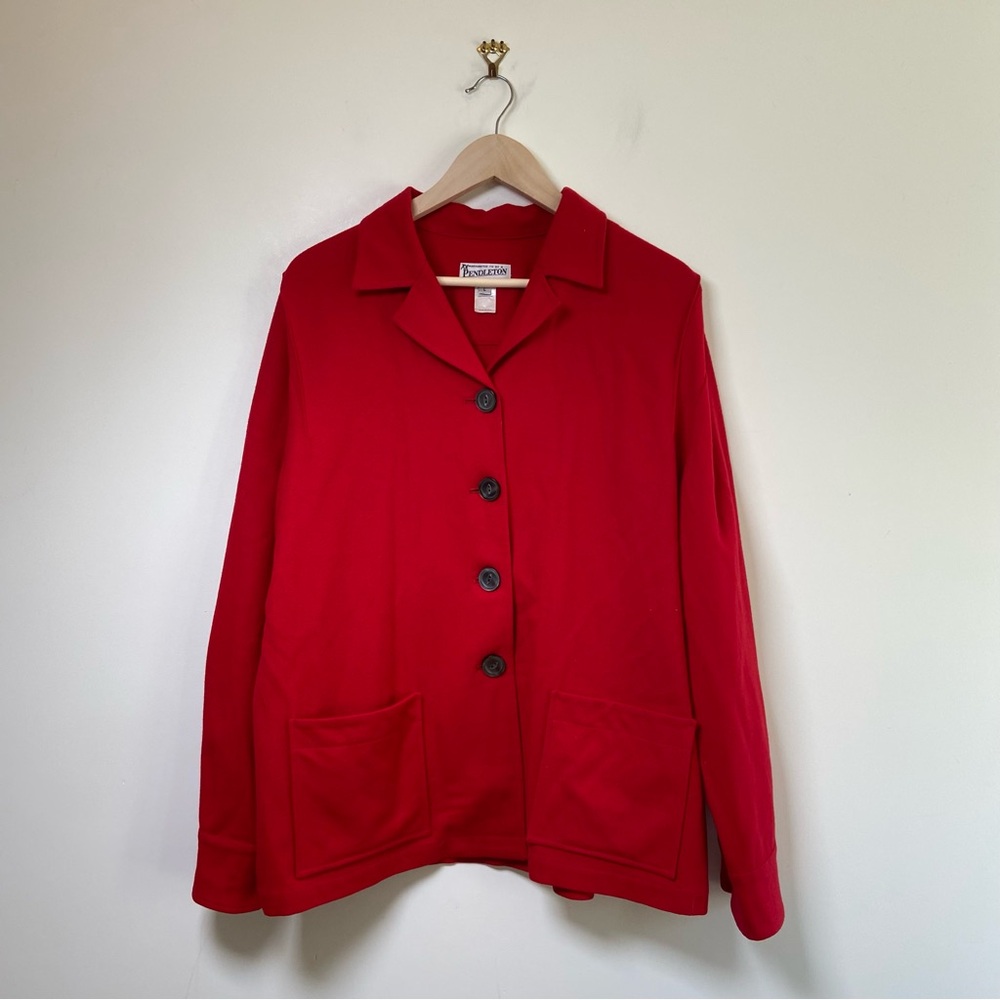 Pendleton Heritage Wool Shirt Jacket Made in USA Red Large